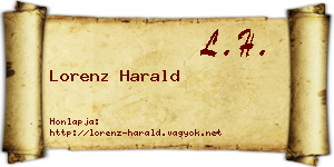 Lorenz Harald névjegykártya